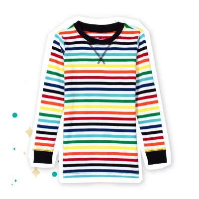 Primary Kids Rainbow Stripe PJ Top