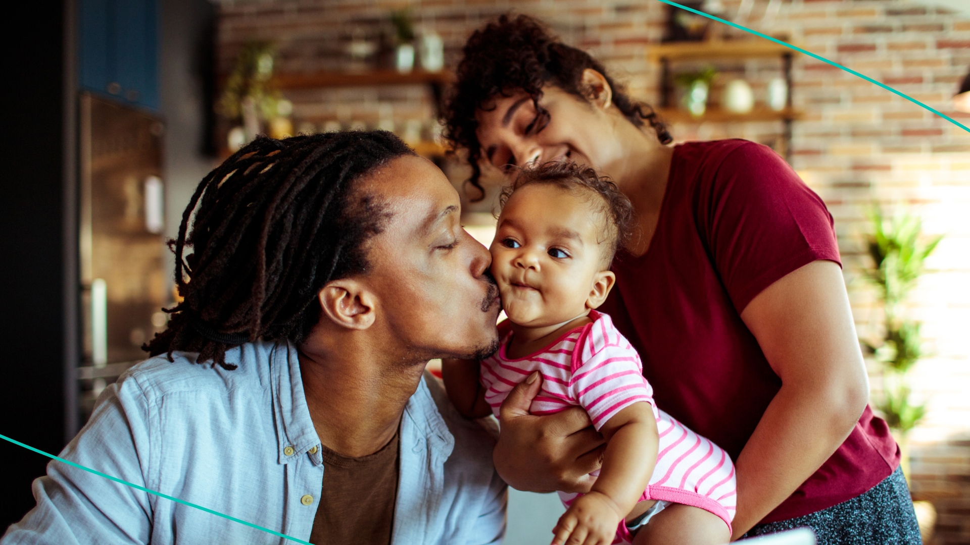 Family with newborn child.