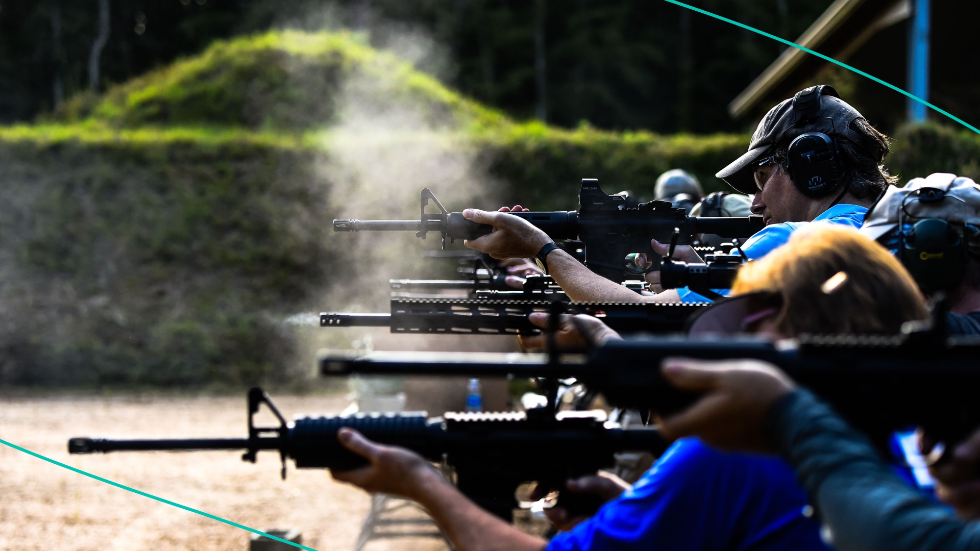 people shooting AR-15 guns