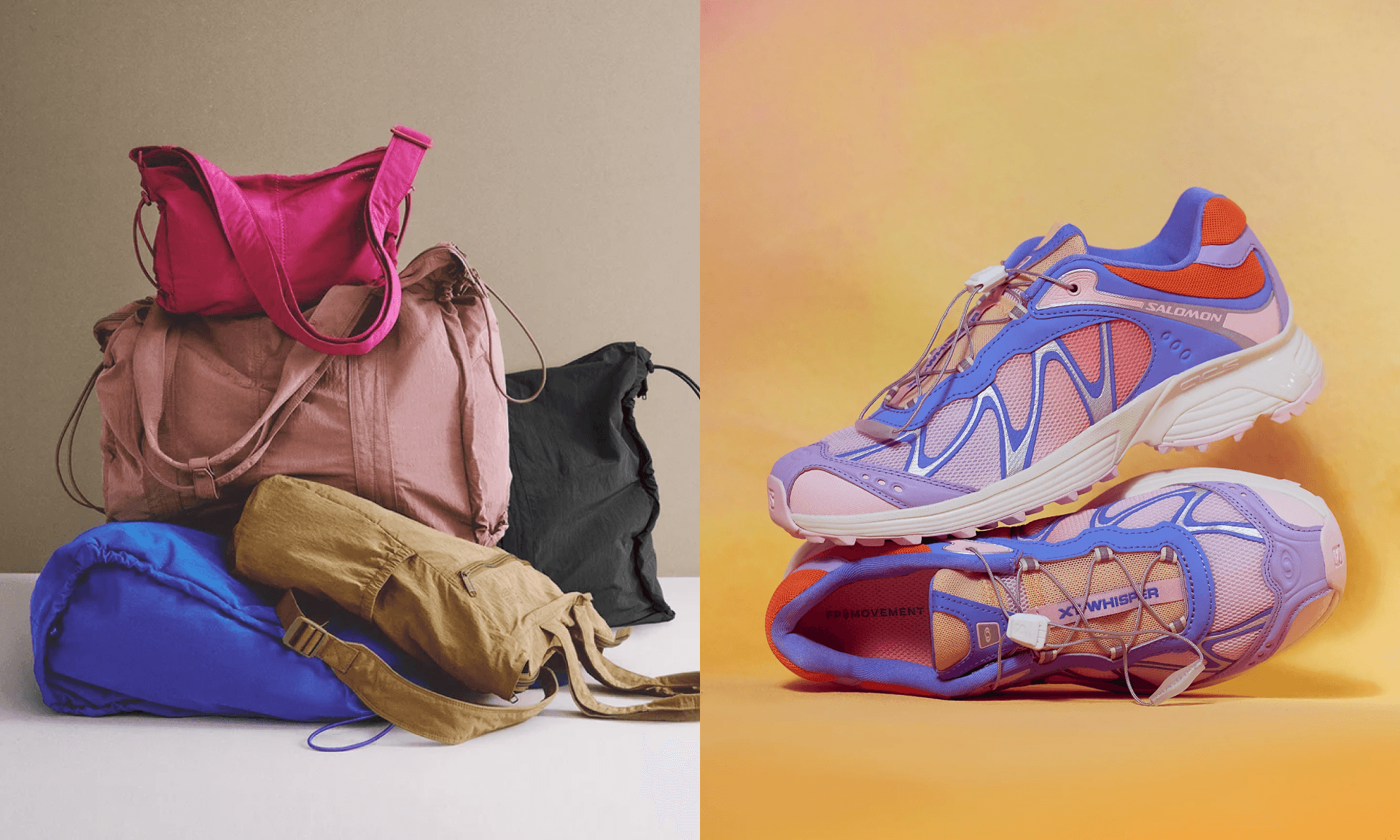 bags, sneakers