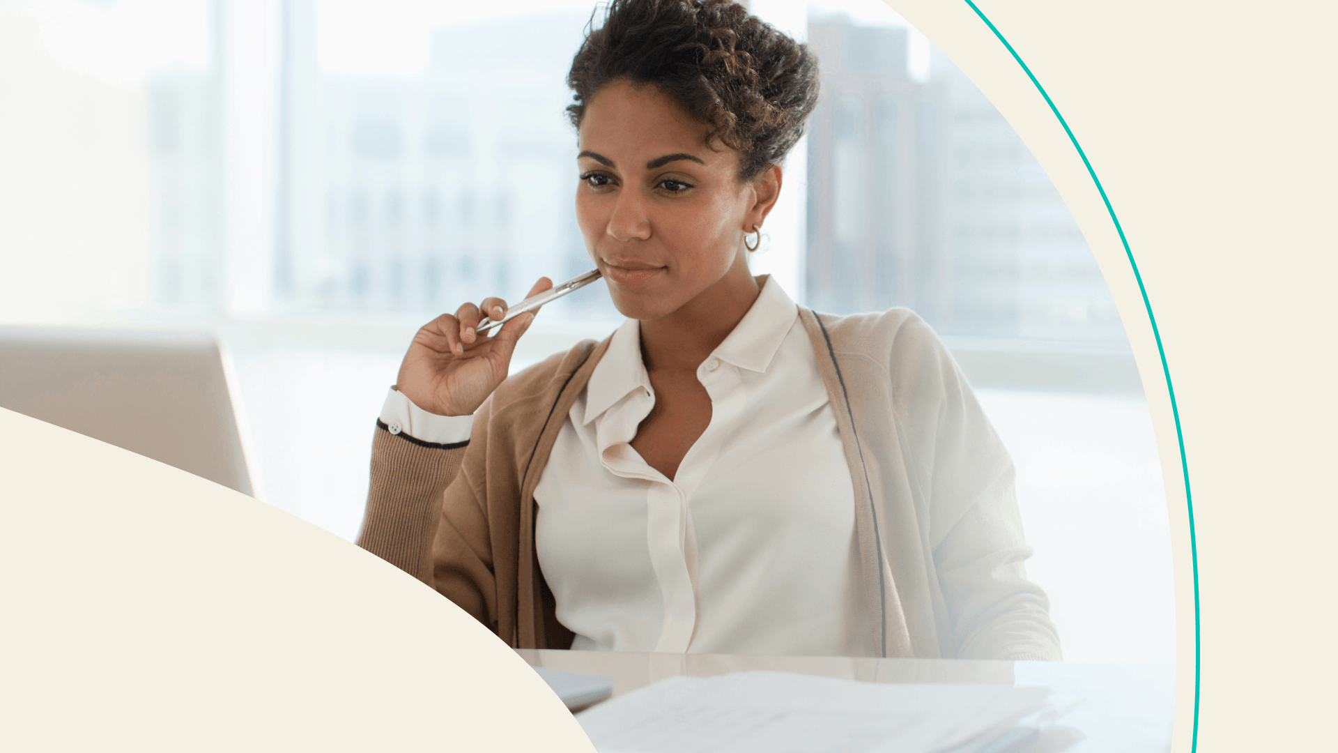 accessibility, woman staring at laptop screen