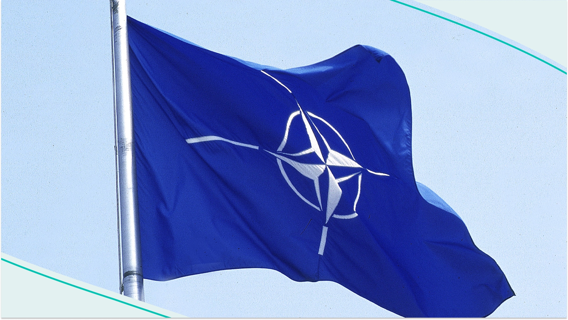 blue & white NATO Flag. 