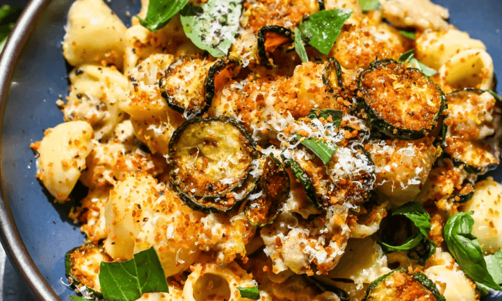 Dishing Out Health's Caramelized Zucchini and Sausage Pasta