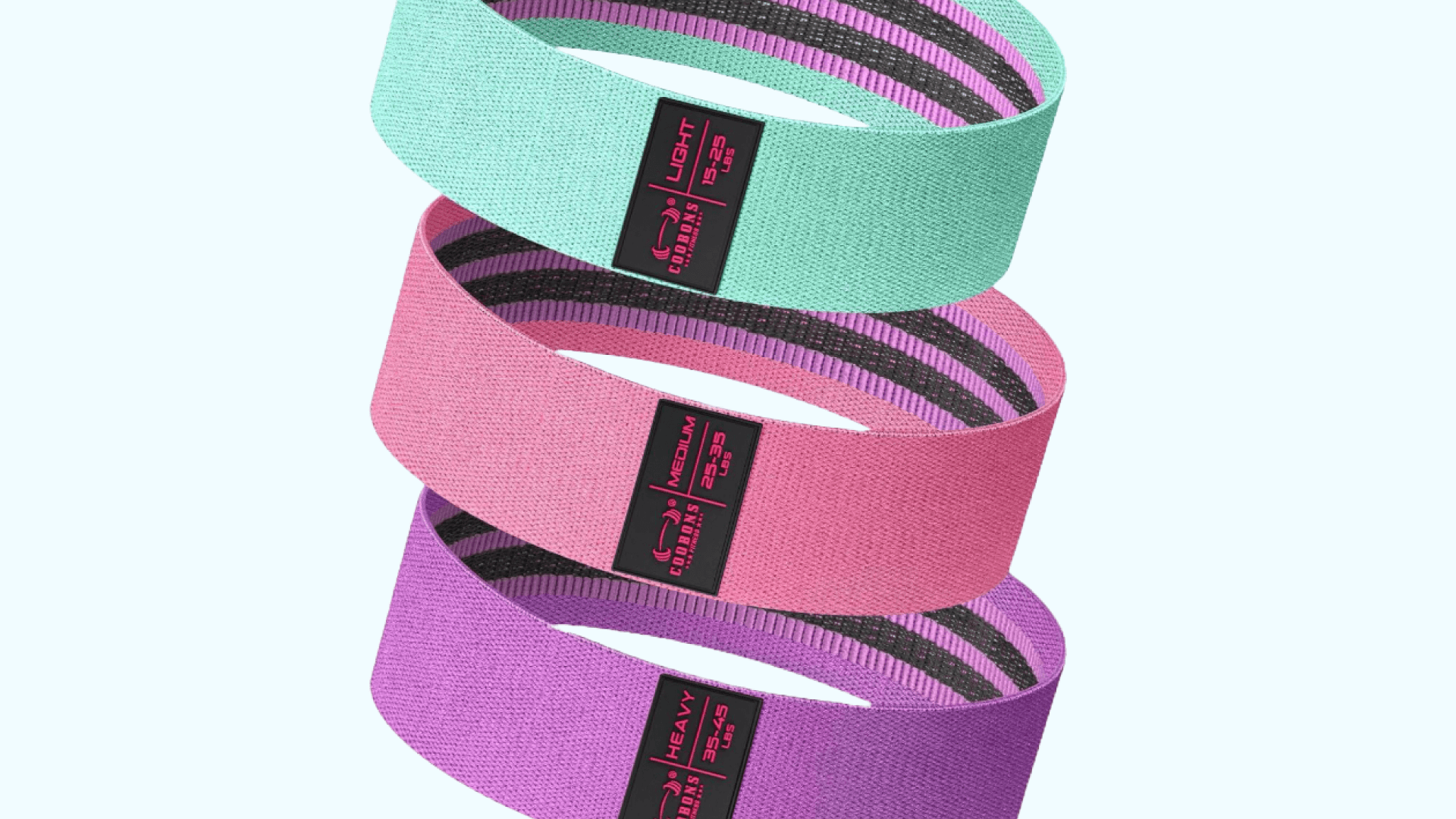 Fabric Resistance Bands for Working Out - Exercise Bands for Women and Men, Booty Bands for Legs and Butt, Yoga, Pilates, Rehab, Fitness and Home Workout