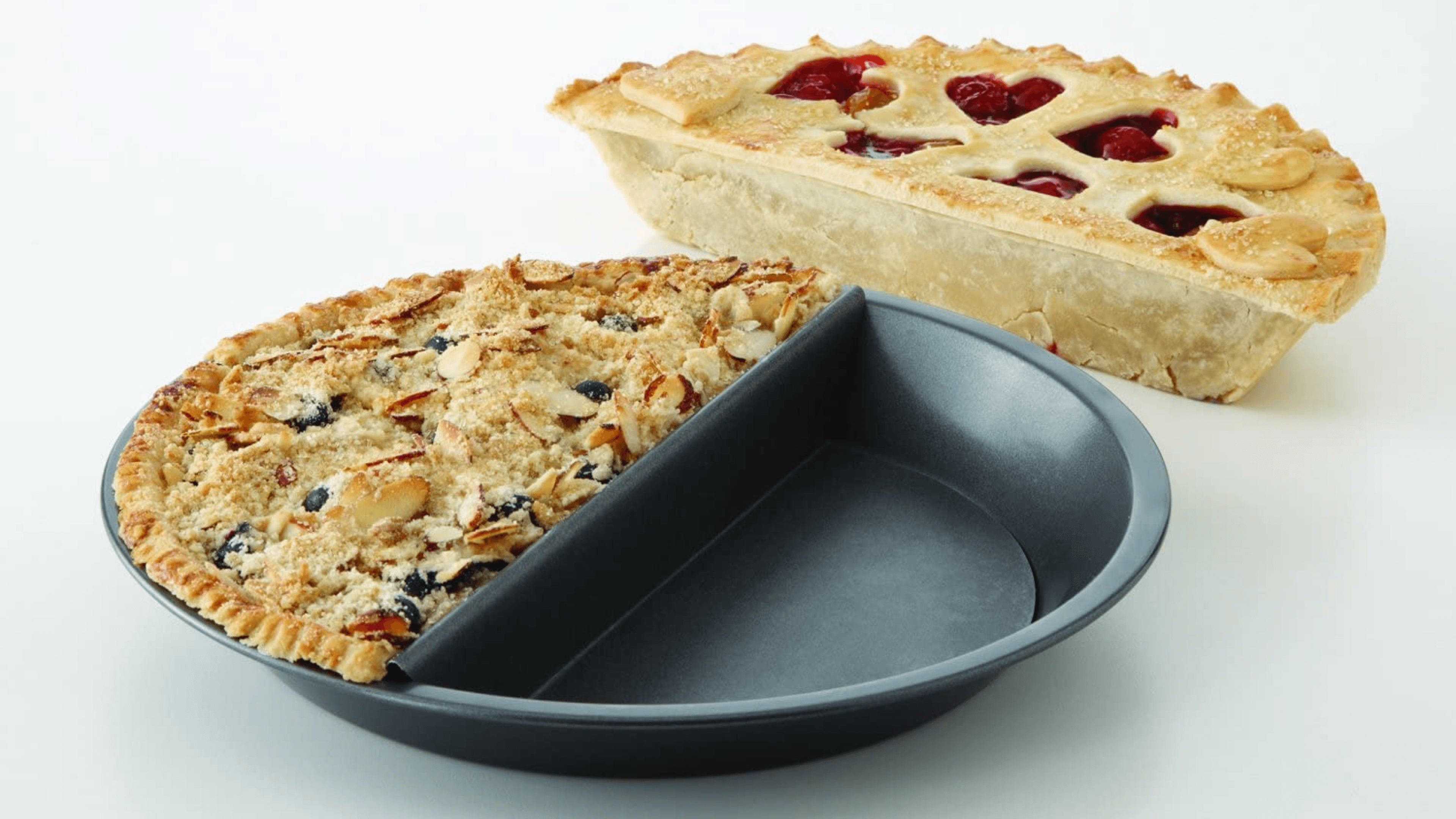 split pie pan for baking two at once