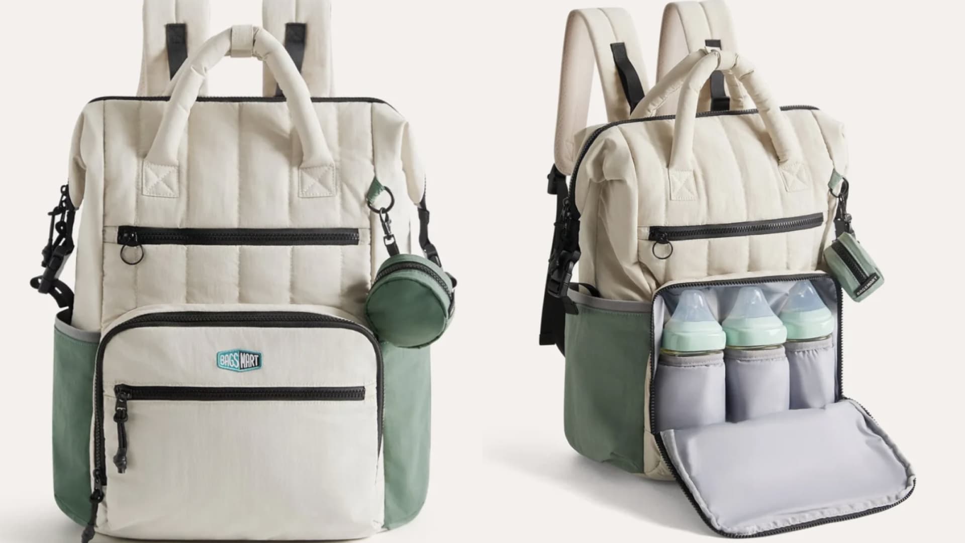 A compact retro-styled diaper bag from Bagsmart. 