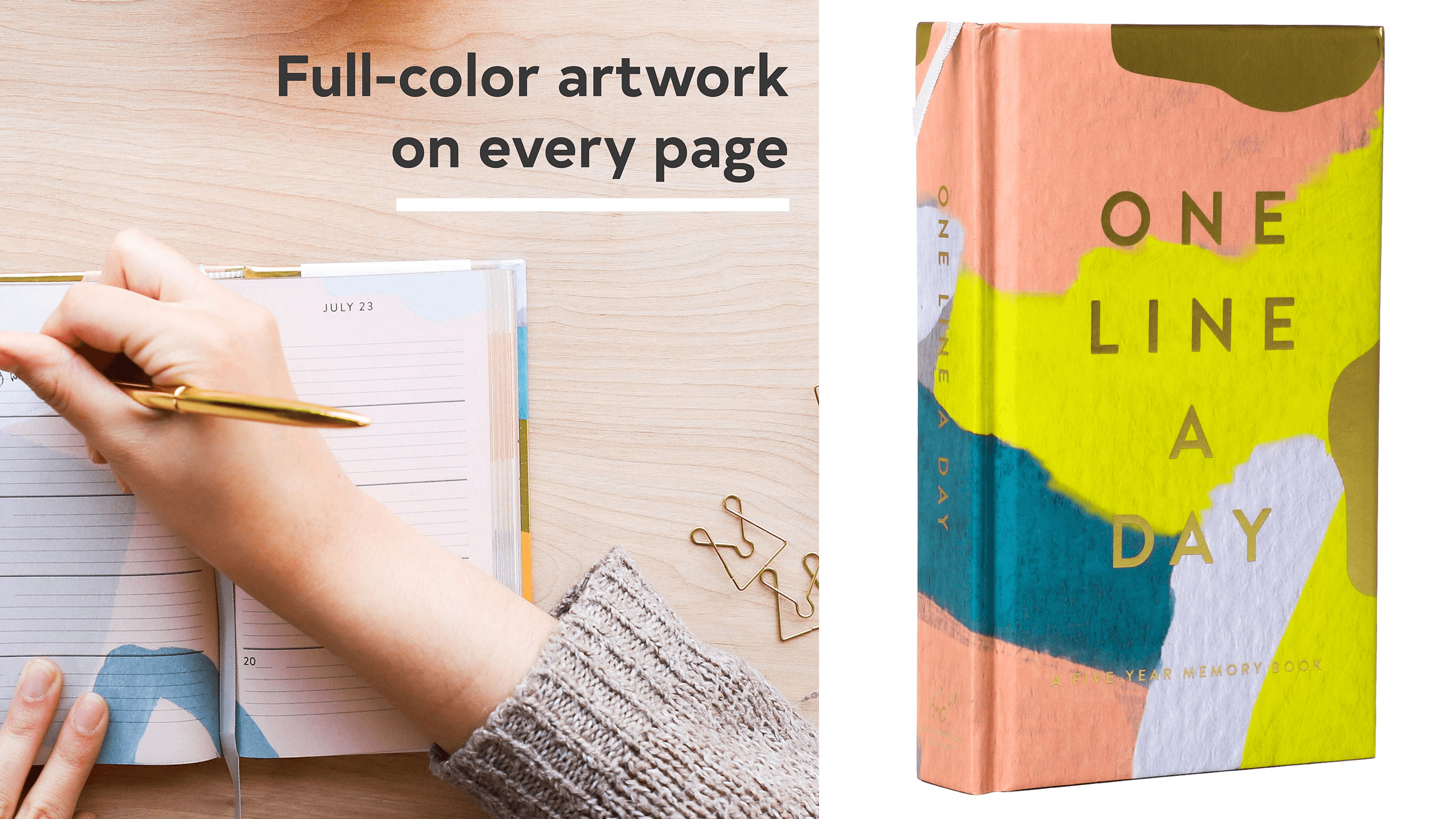 five year journal only meant for one line a day to capture memories, thoughts, and feelings