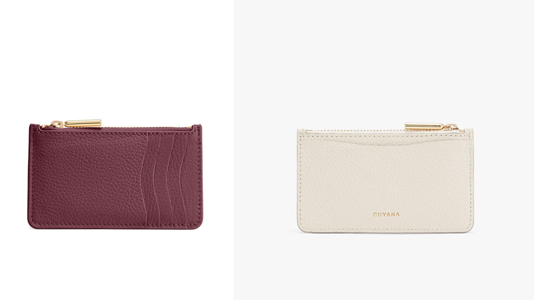 A zippered cardholder