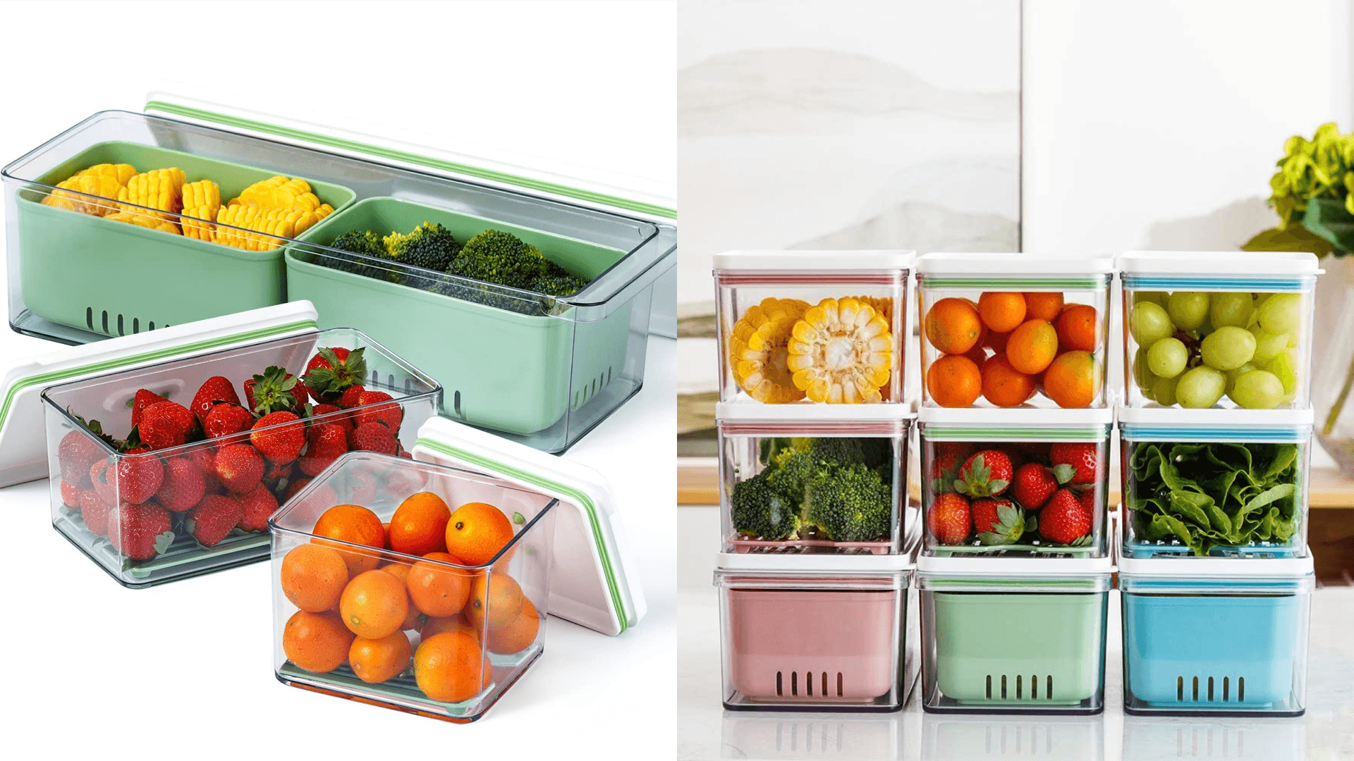 Stackable fridge organizers 