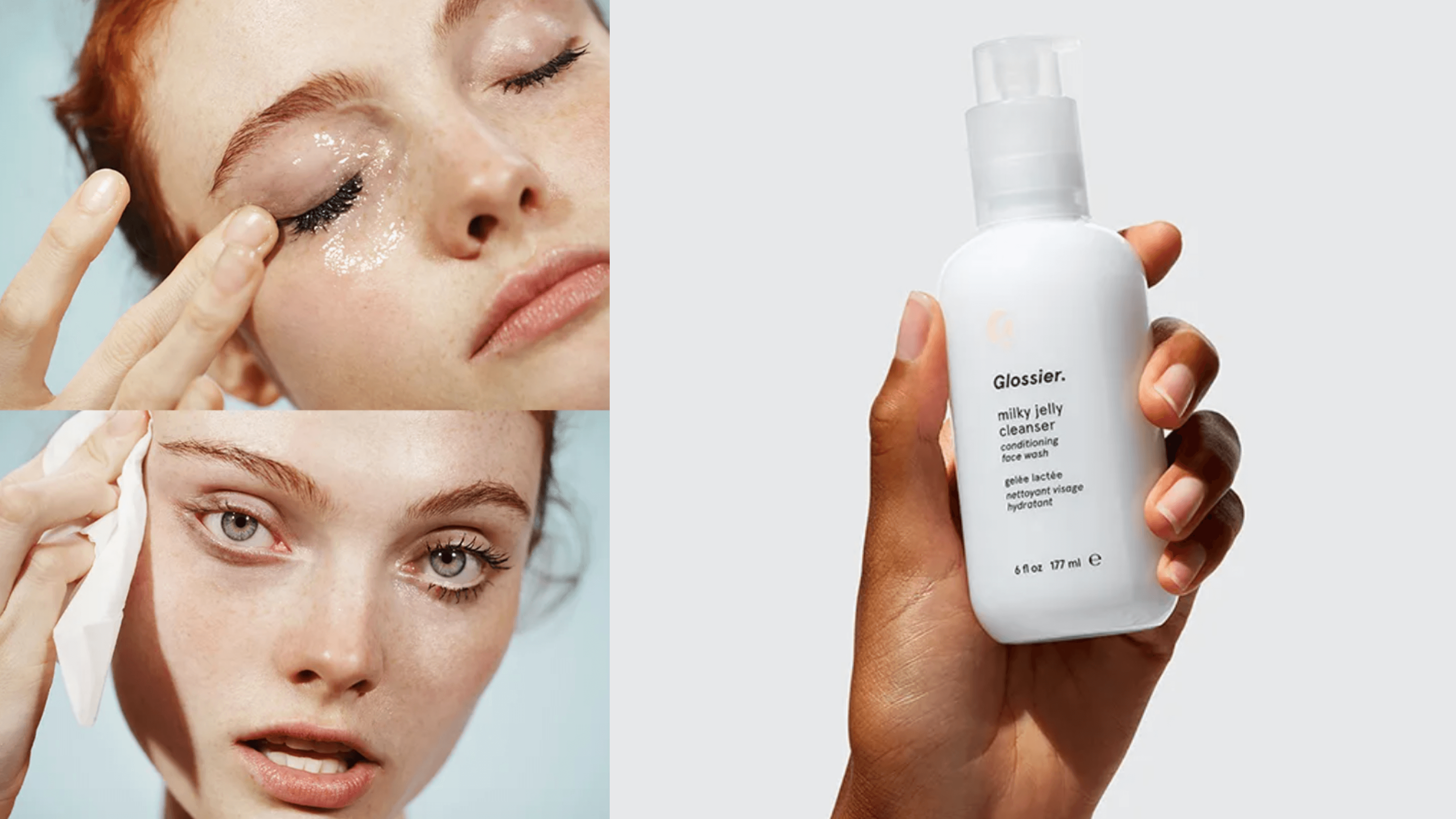 glossier gelly cleanser for dirt and makeup