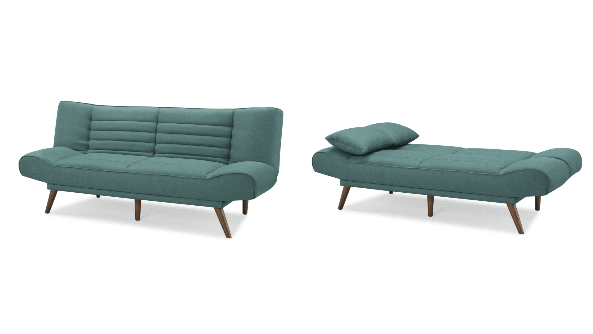 Teal Lay-down Futon sofa bed