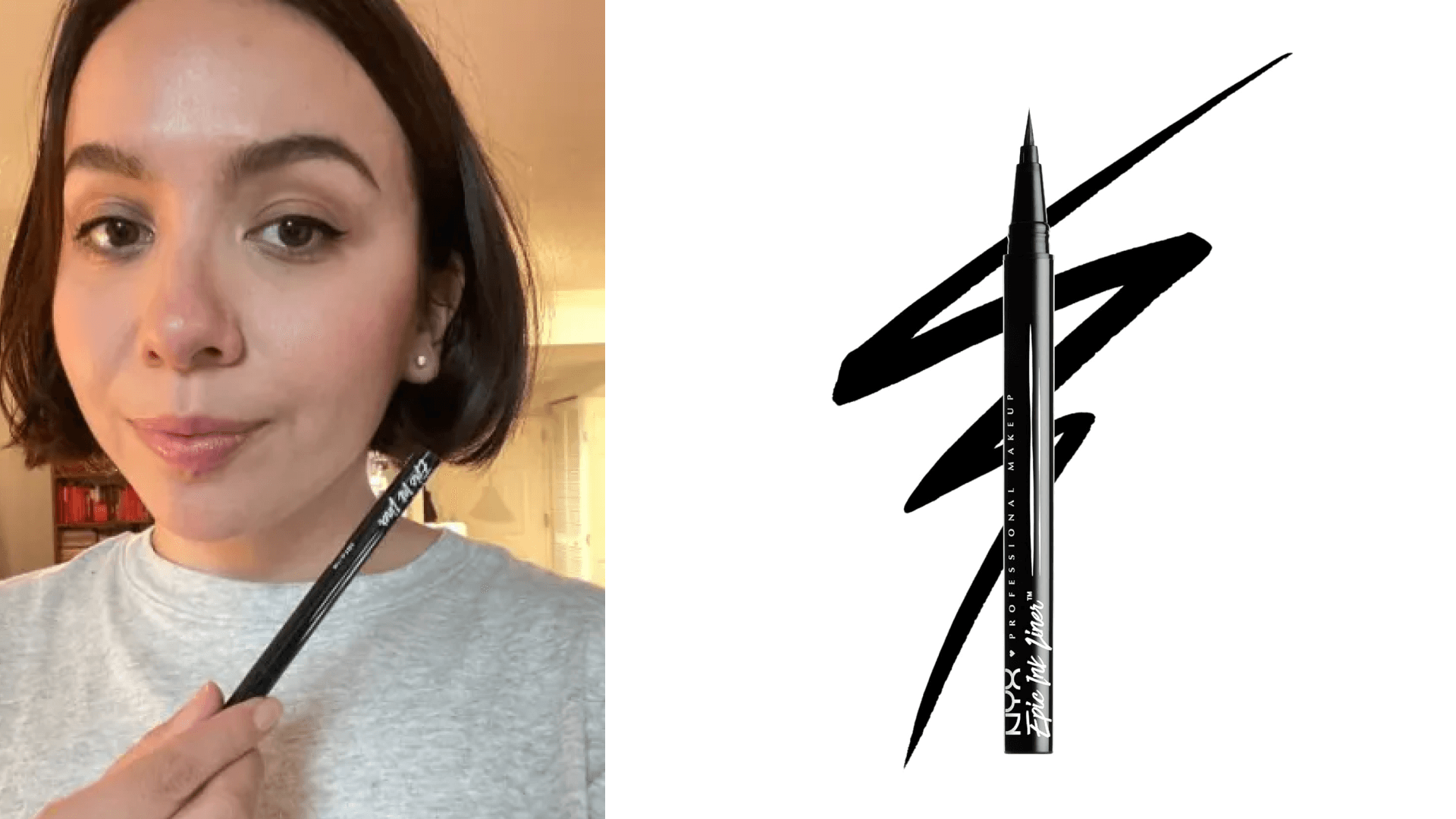 NYX PROFESSIONAL MAKEUP Epic Ink Liner, Waterproof Liquid Eyeliner - Black, Vegan Formula