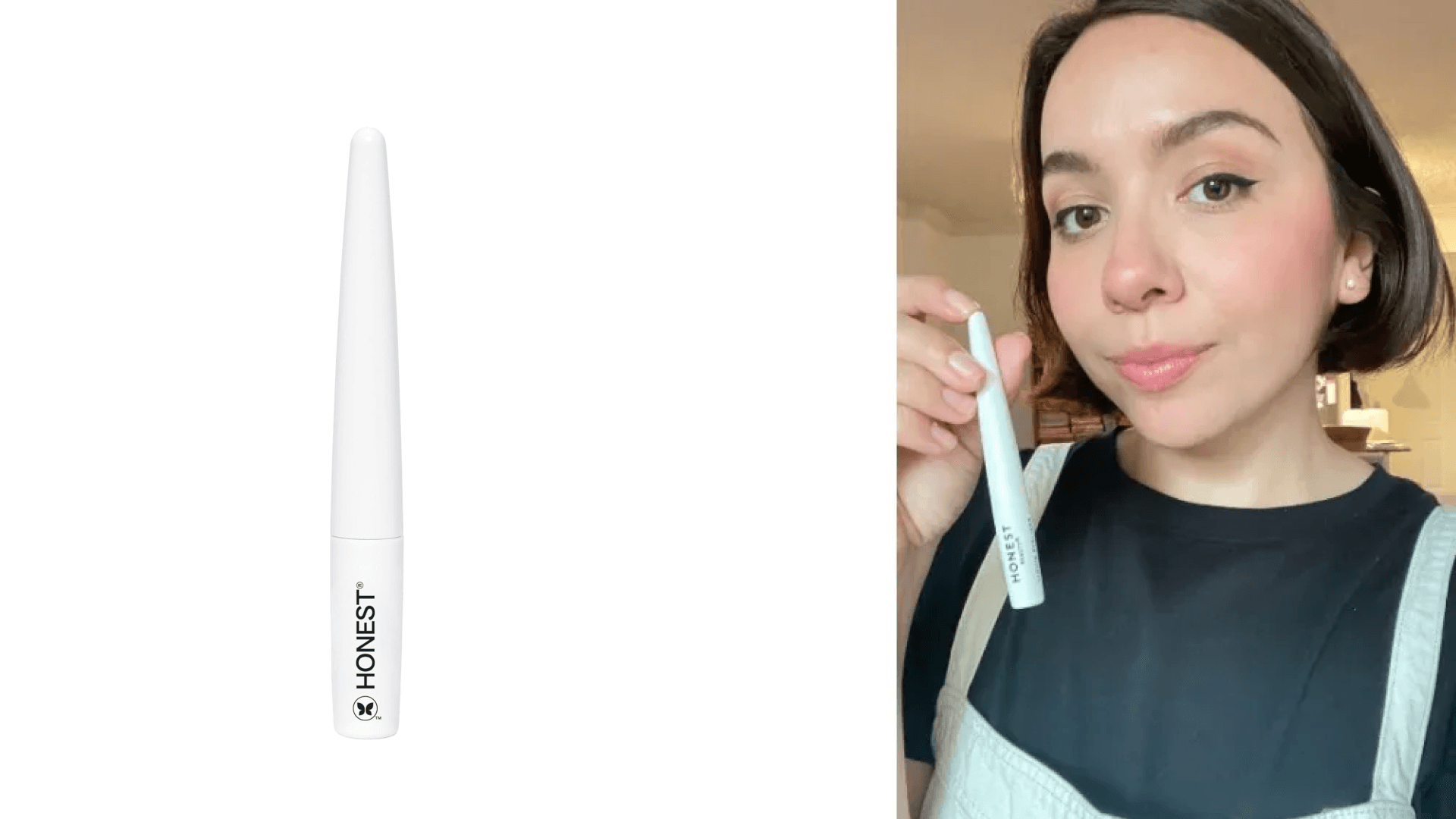 Honest Beauty Longlasting Liquid Eyeliner | Smudge + Flake Proof, Precise Application | Hypoallergenic, Vegan, + Cruelty Free | Black, 0.58 fl oz