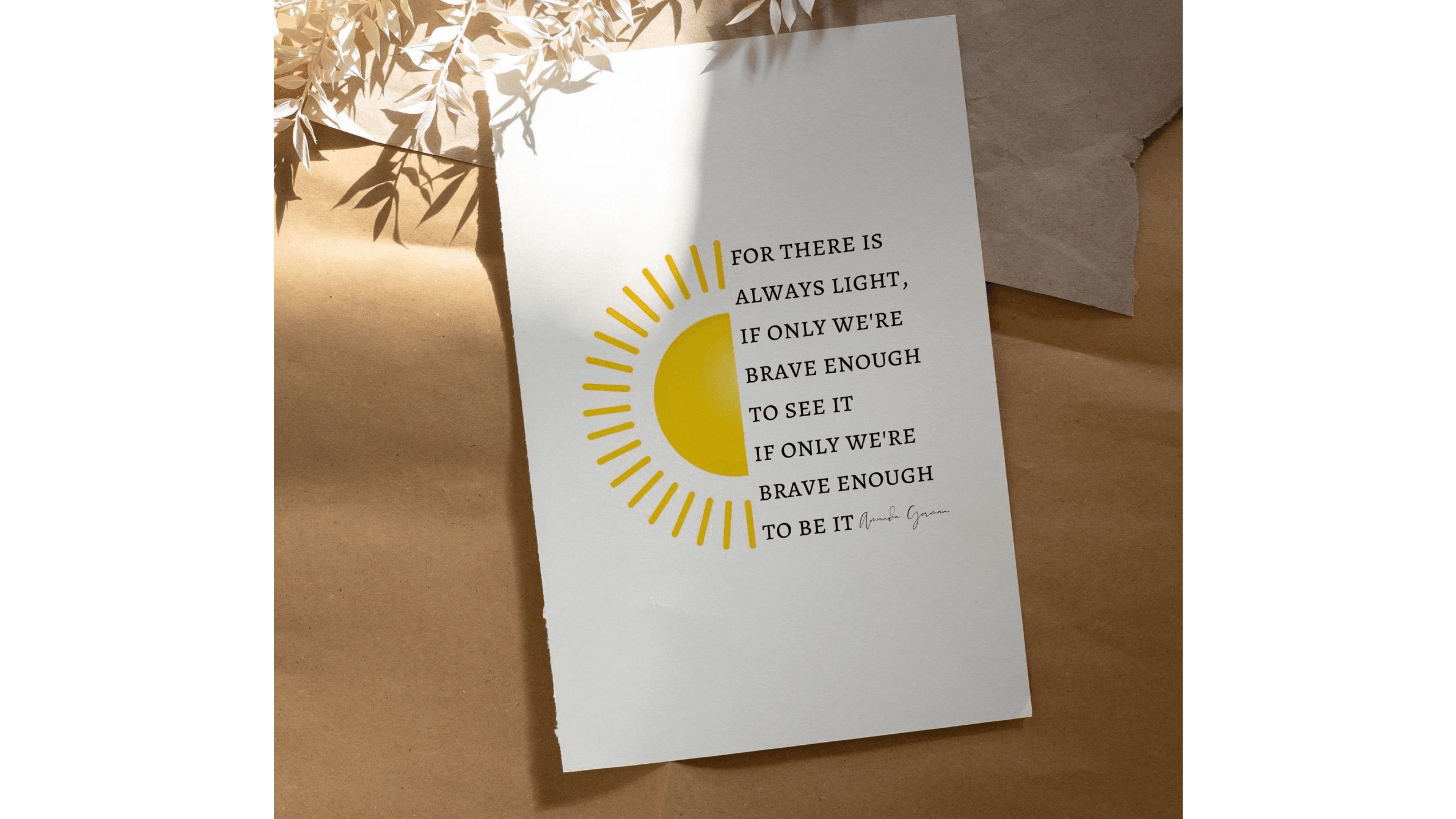 amanda gorman inspirational quote print