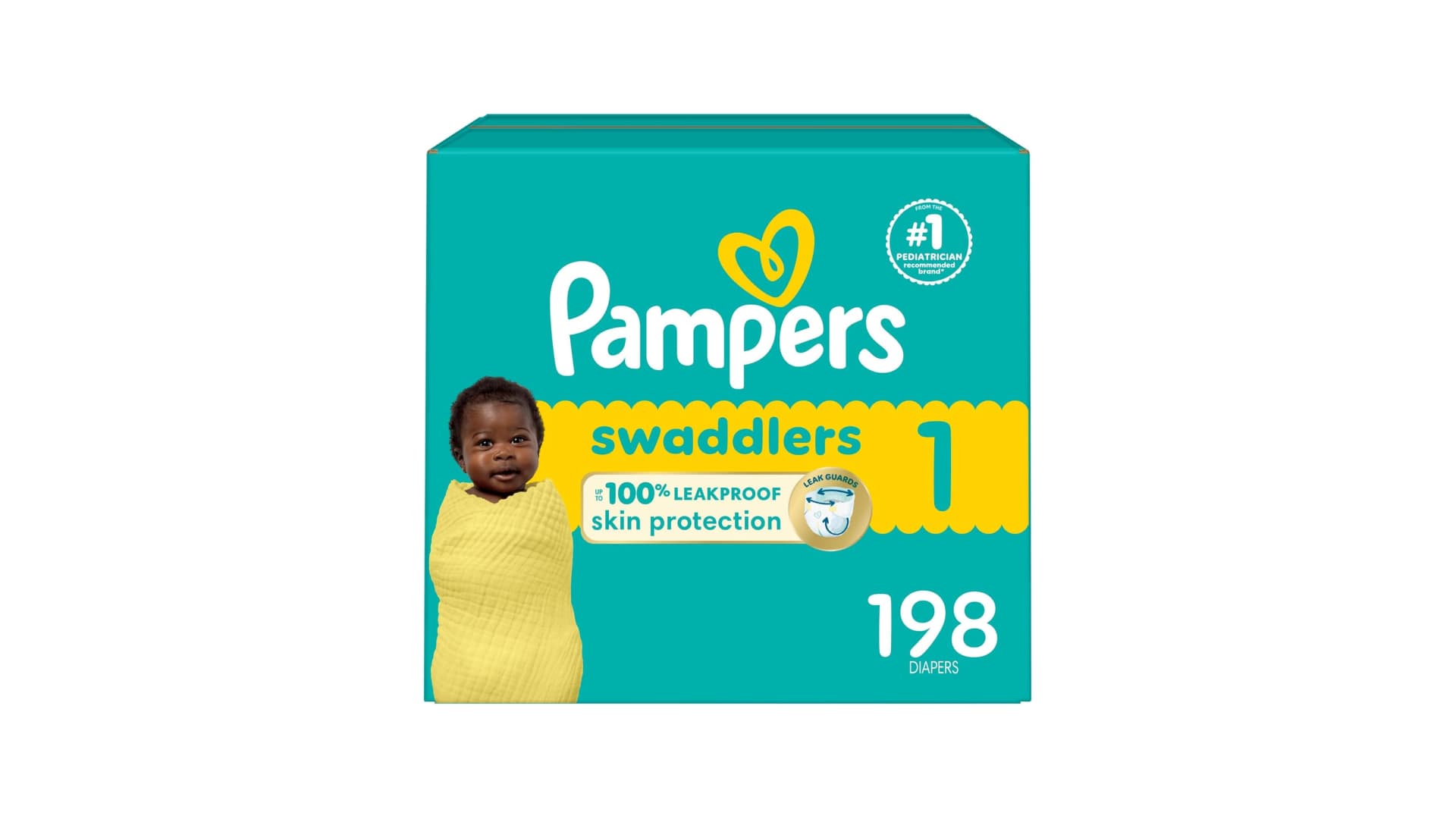 Pampers Baby Diapers - Swaddlers - Size 1, 198 Count, Ultra Absorbent Disposable Infant Diaper