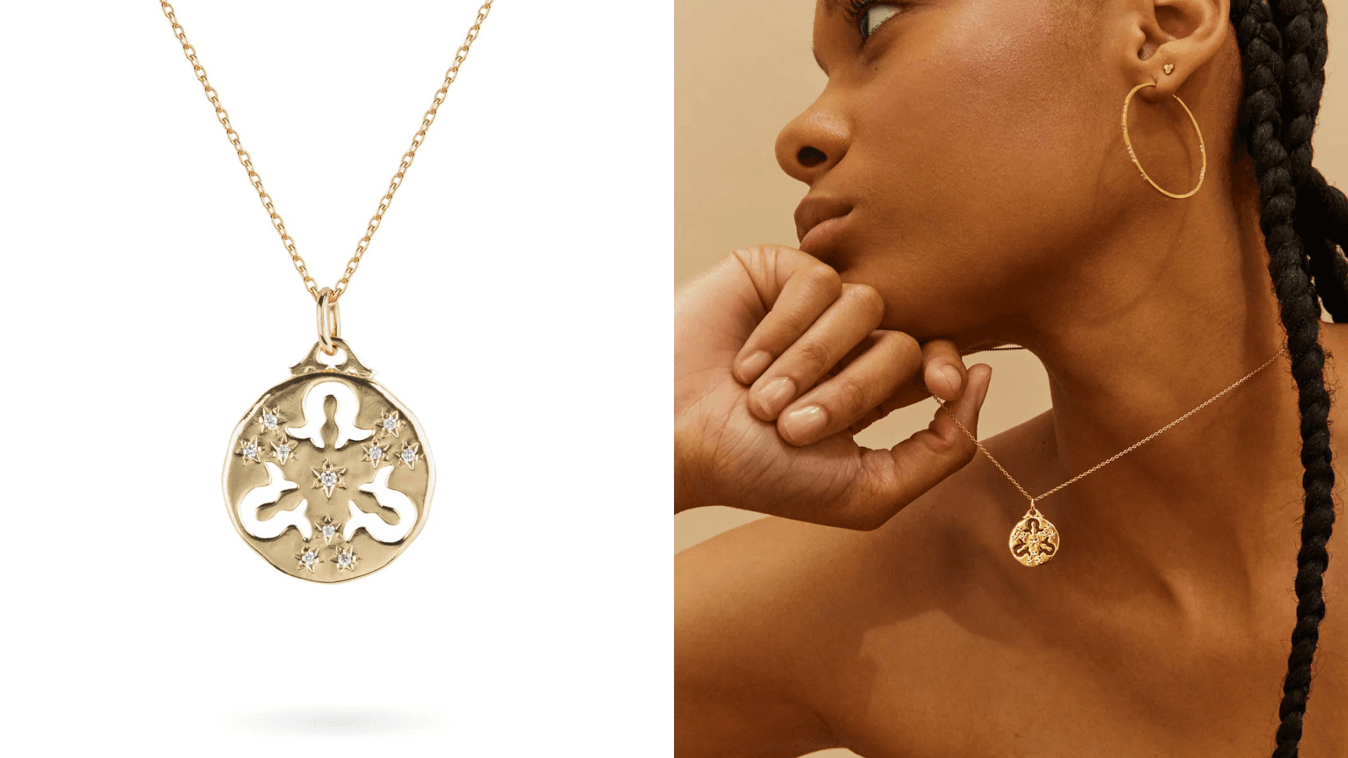 Gold lab grown diamond pendant 