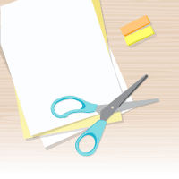 Papers, scissors and post-its