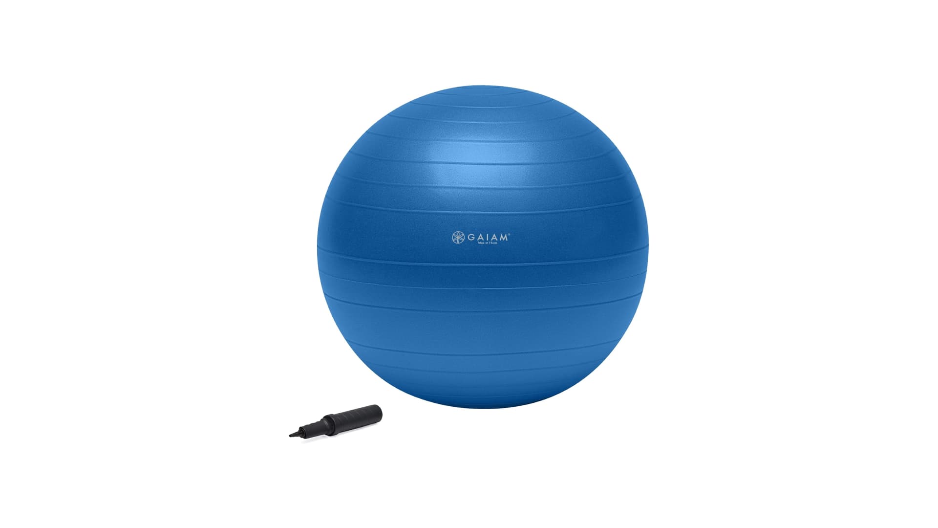 Gaiam 05-52205 Total Body Balance Ball Kit - Includes 75cm Anti-Burst Stability Exercise Yoga Ball, Air Pump & Workout Video, For adults - Blue