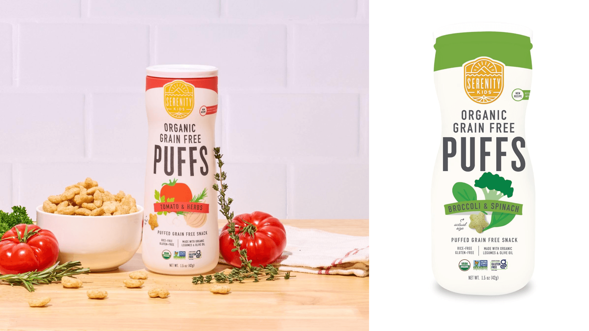 Serenity Kids 6+ Months Grain-Free Allergen-Safe Puffs for Toddlers & Babies