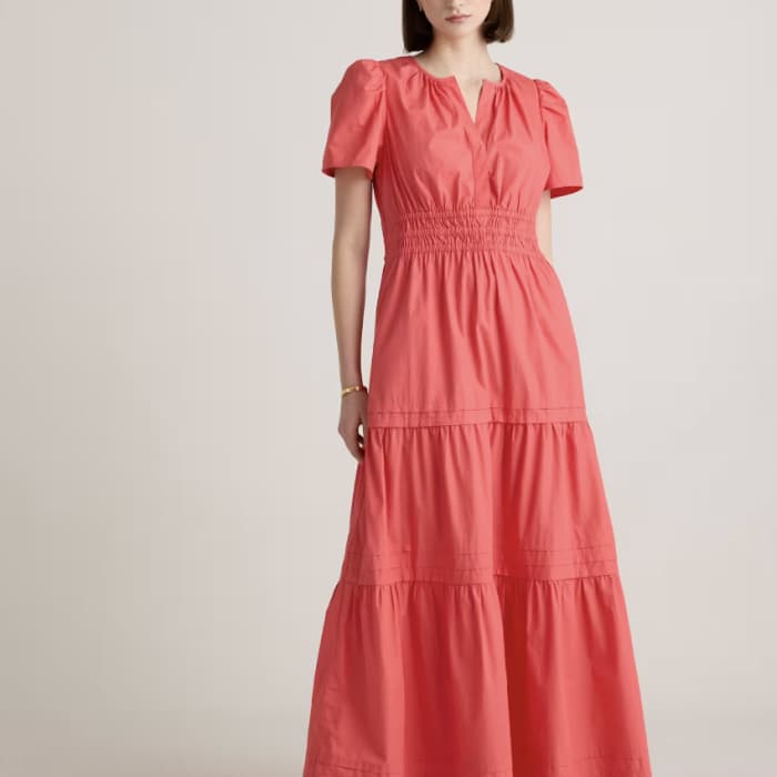 Quince 100% Organic Cotton Poplin Tiered Maxi Dress