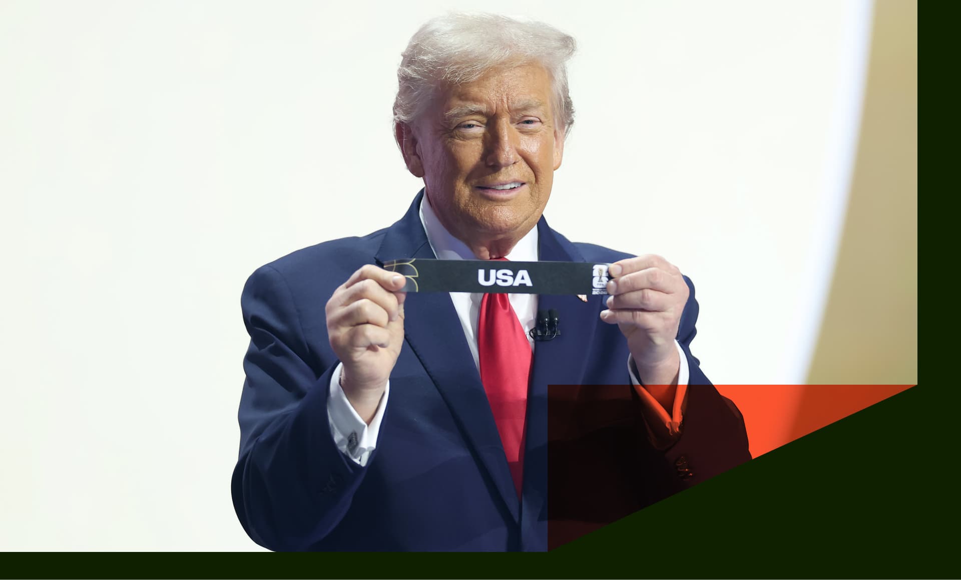 President Donald Trump draws out the card of United States during the FIFA World Cup 2026 Official Draw