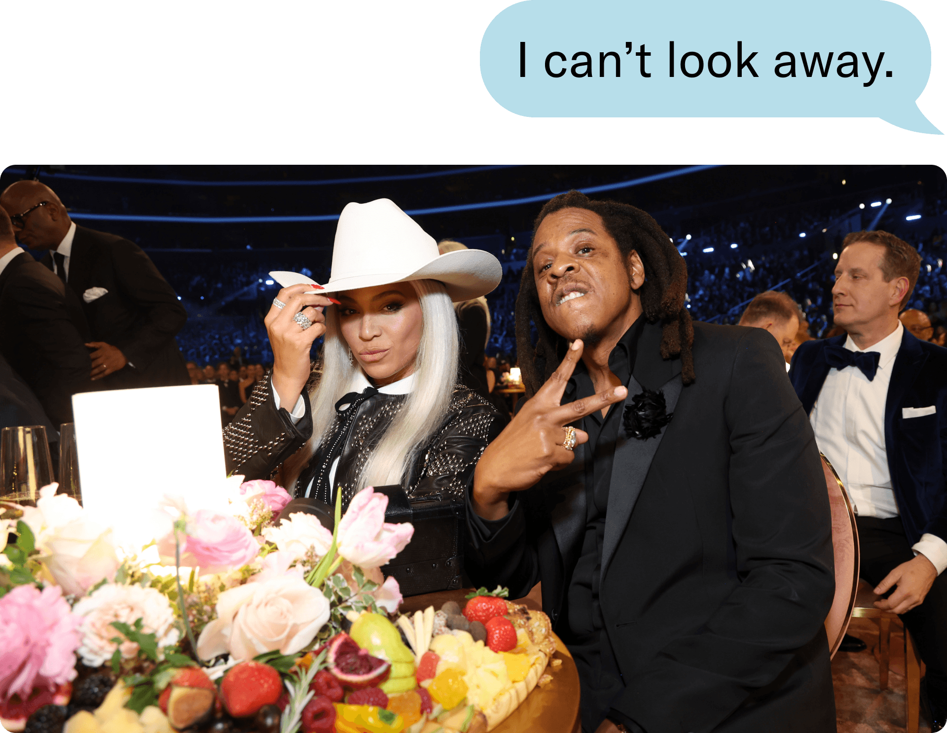 Beyonce and Jay-Z at the Grammy Awards.