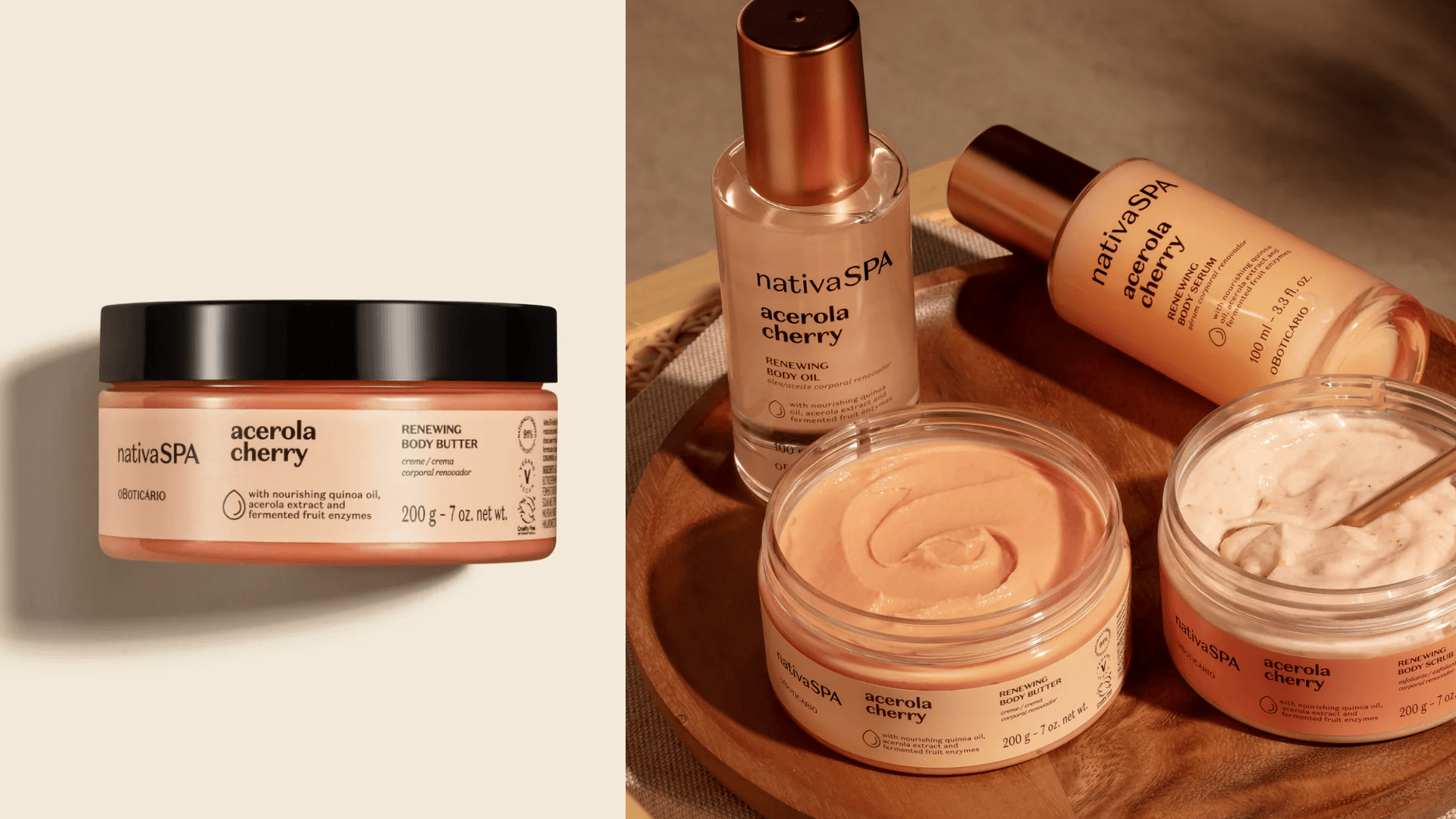 A renewing cherry-scented body butter 