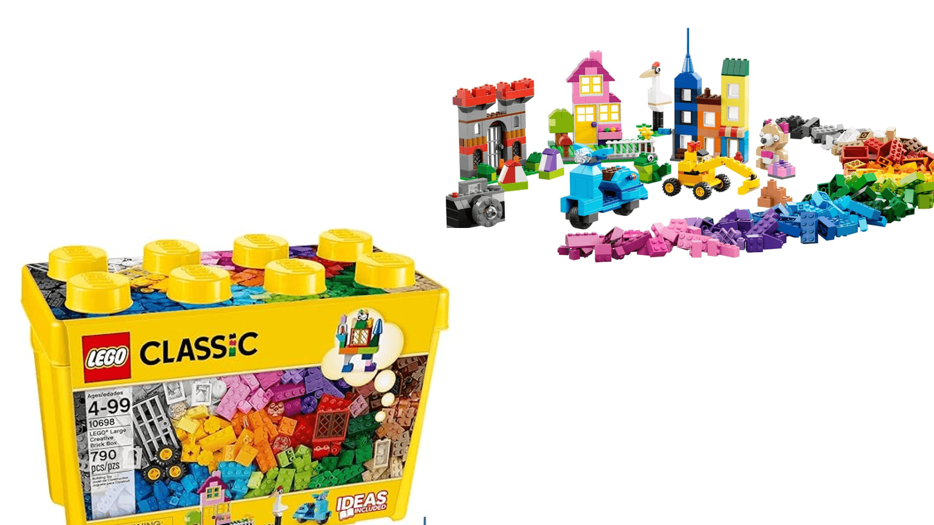 LEGO Classic Large Creative Brick Box 10698 Building Toy Set, Toy Storage Solution for Home or Classrooms, Interactive Building Toy for Kids, Boys, and Girls