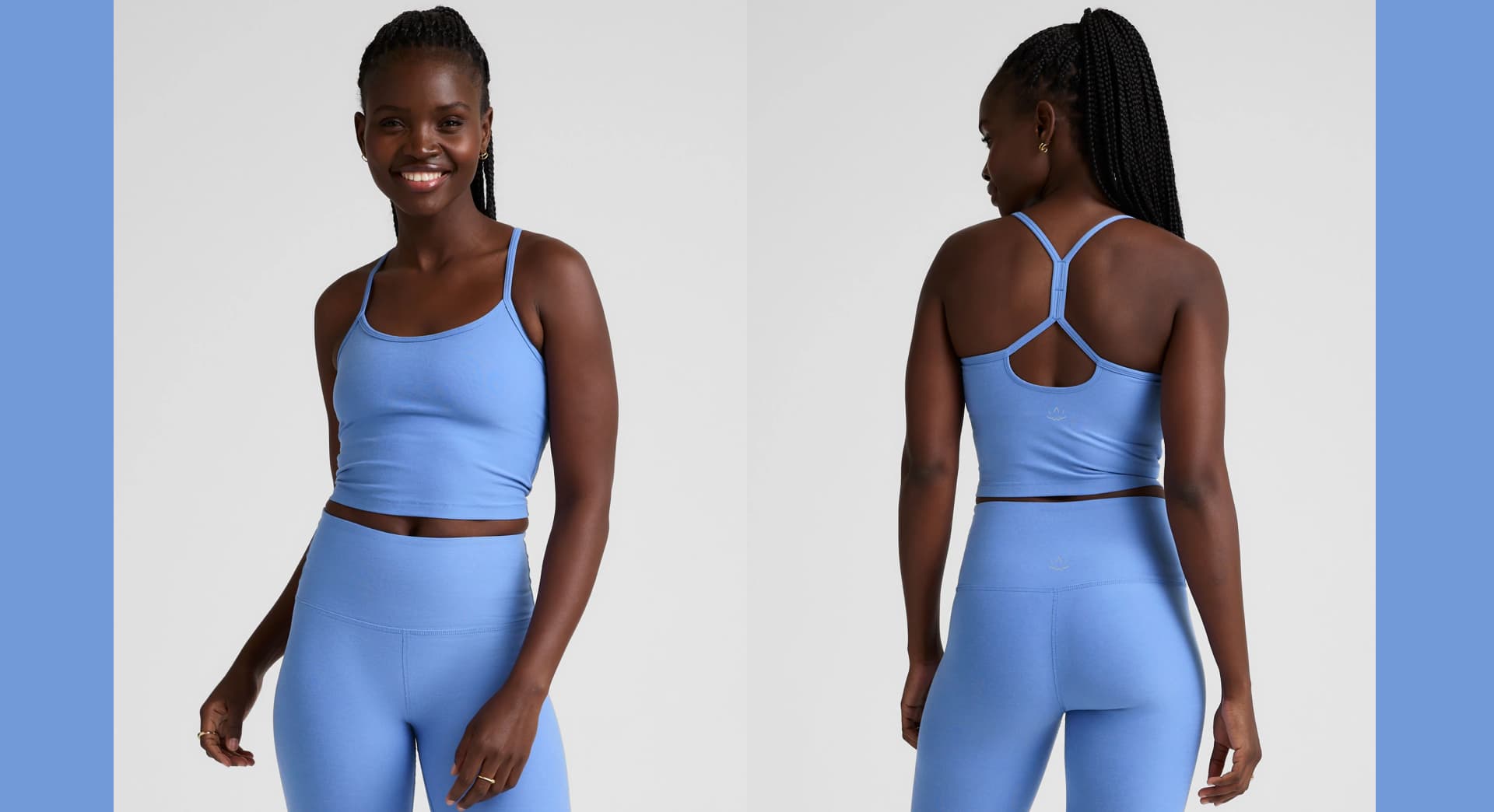 beyond yoga cropped yoga tank with built-in bra
