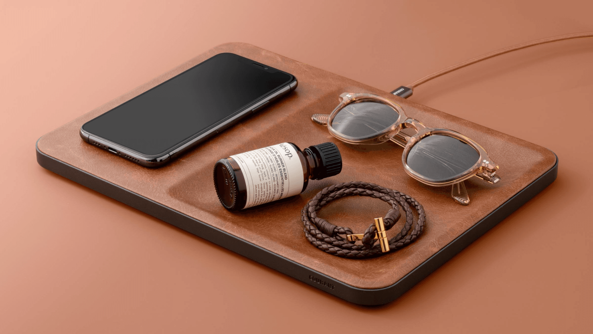 Courant charger that doubles as a tray