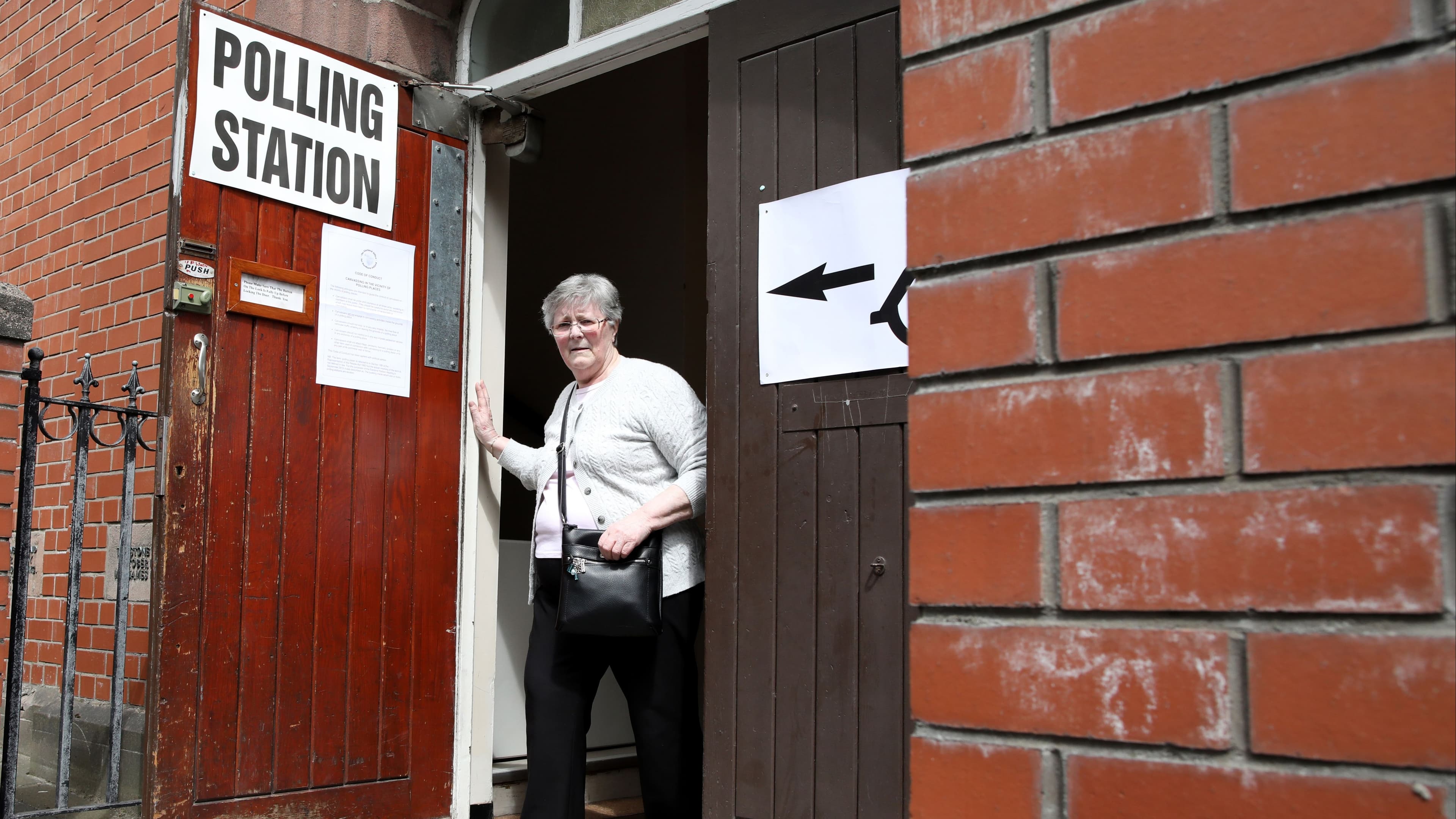 Woman votes in European Parliament election
