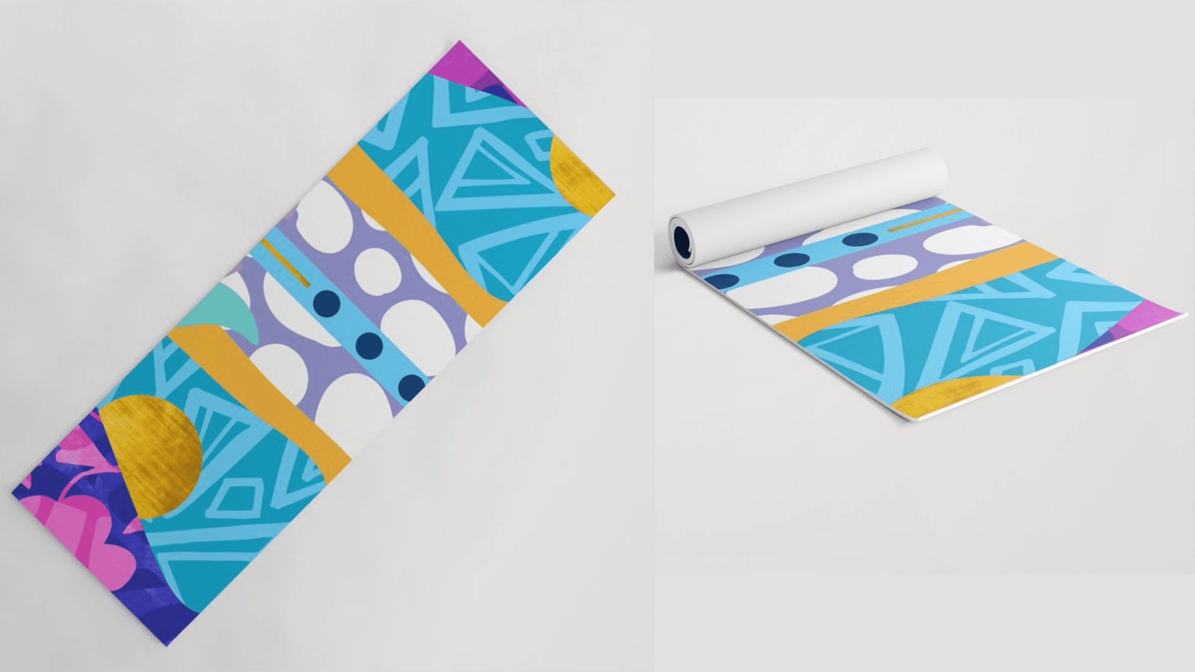 colorful printed yoga mat
