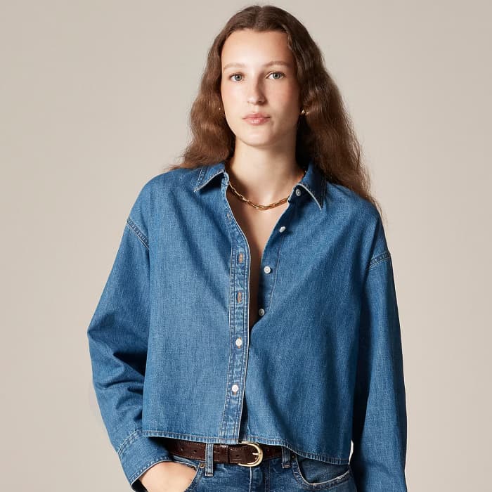 J.Crew Étienne Cropped Button-Up Shirt