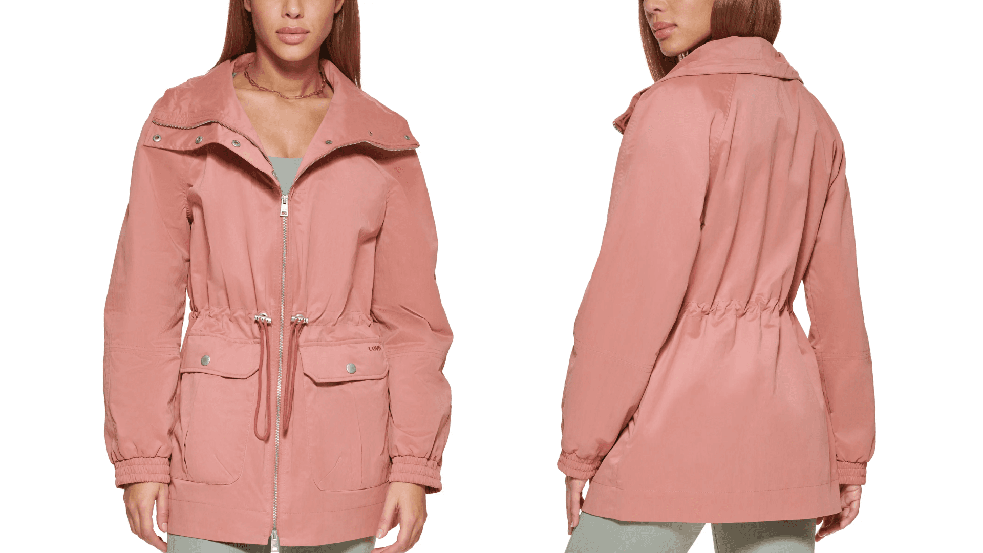 rain jacket with a cinched waist