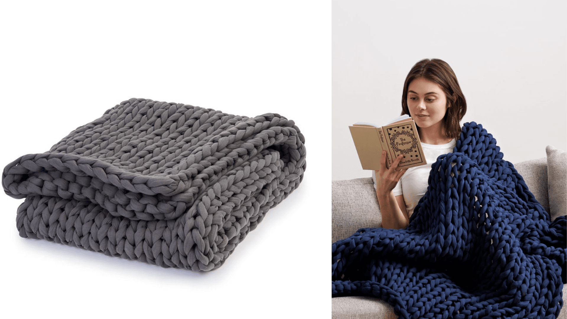Knitted weighted blanket