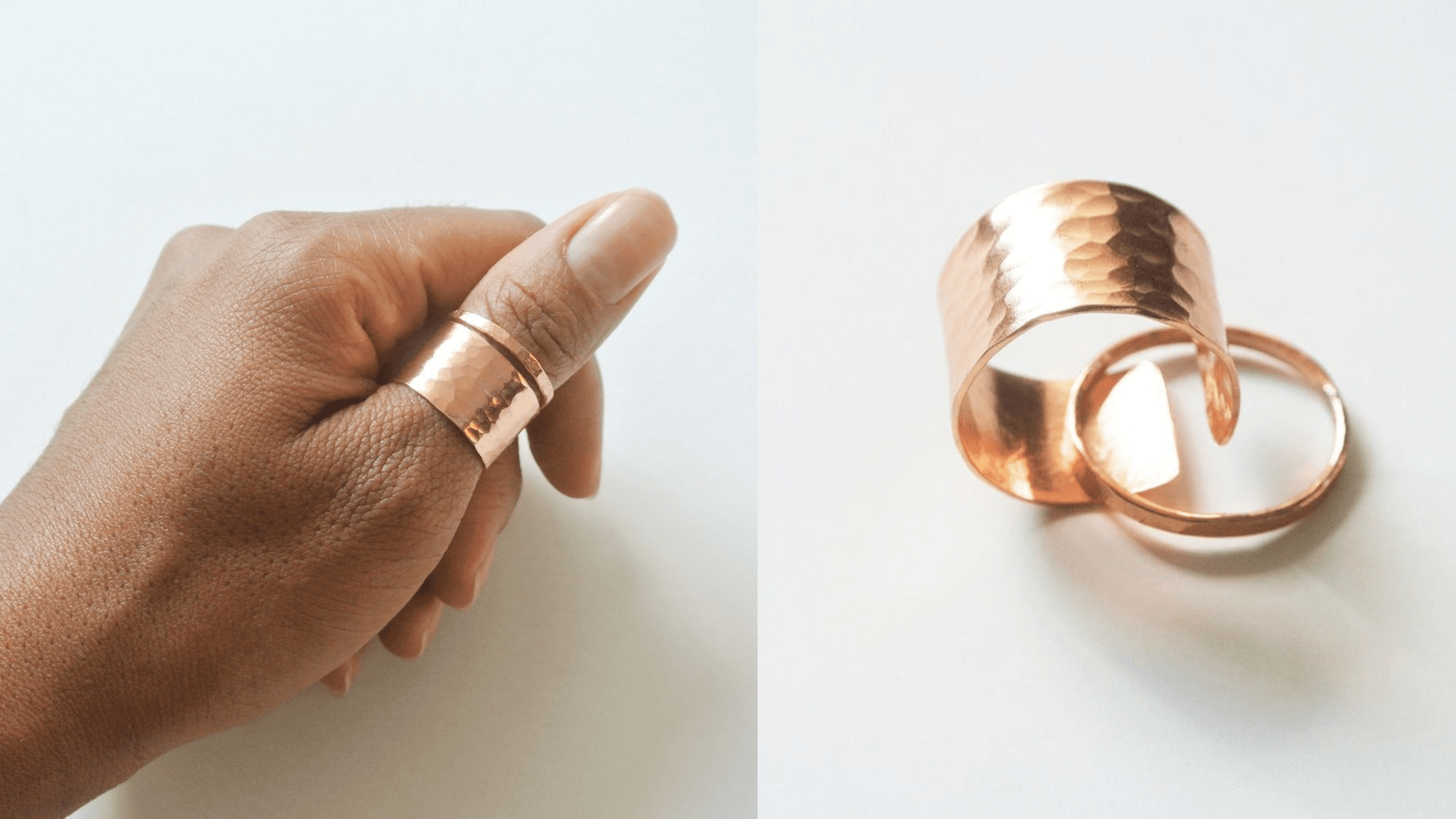 stackable hammered rings 