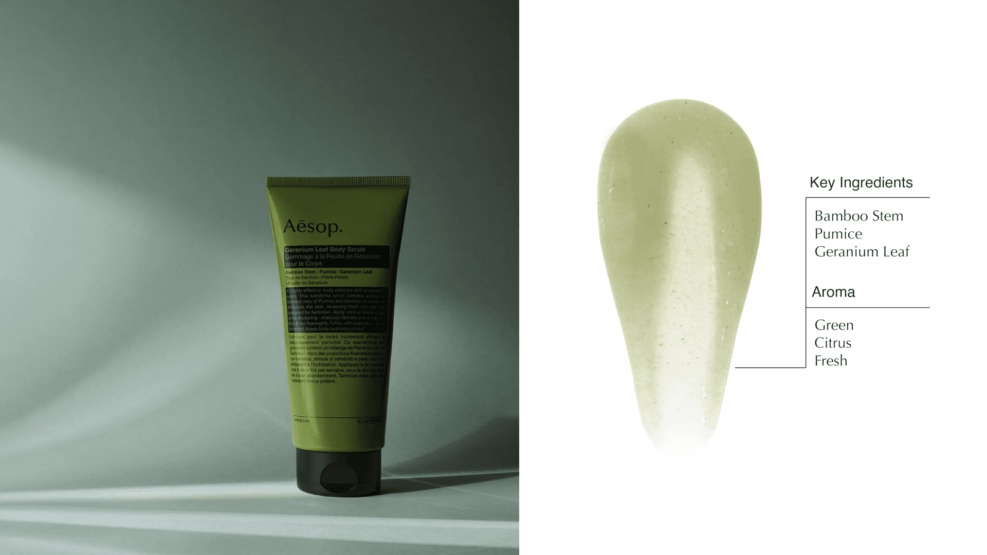 Aesop Geranium Leaf Body Scrub | Invigorating Exfoliant For Smooth, Hydrated Skin | Paraben, Cruelty-free & Vegan | 6.2 oz