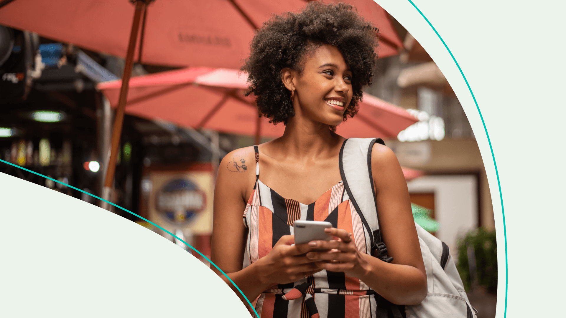 woman outside smiling and enjoying weather