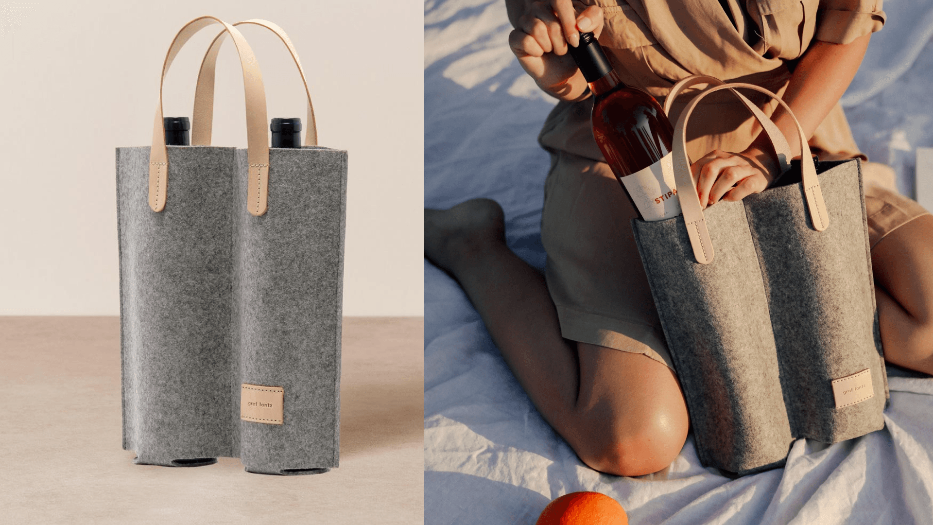 fabric wine tote