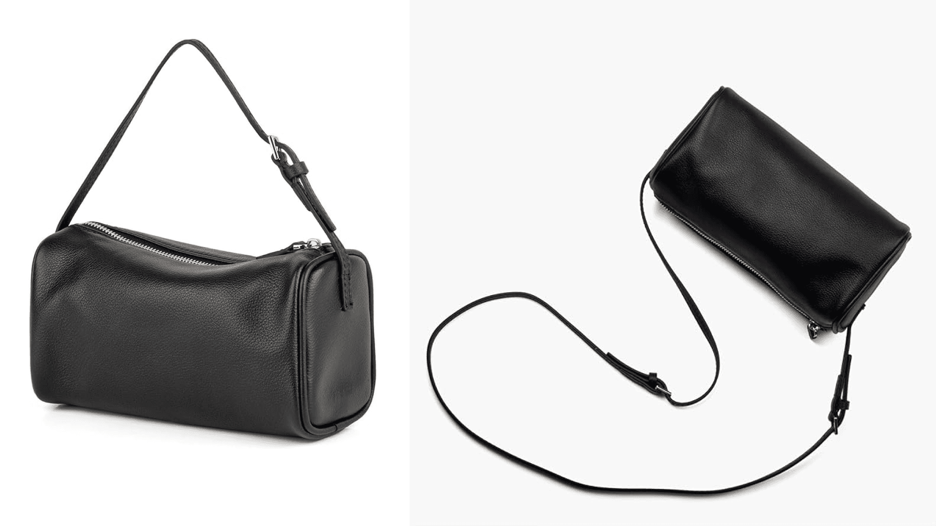 DONNAIN Premium Full-Grained Leather Crossbody Purses for Women, Hobo Bags for Women Crossbody with Adjustable Strap (Black, Small)