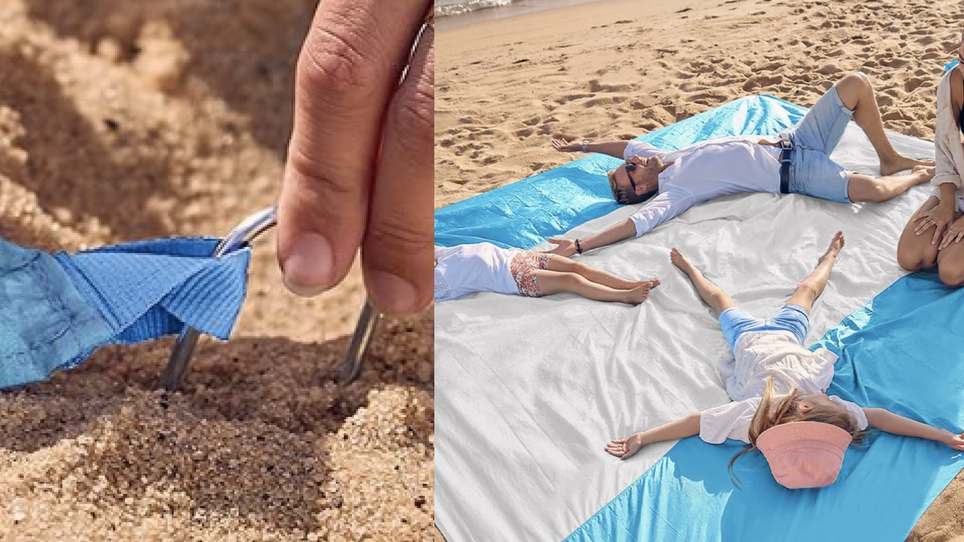 An extra large waterproof and sandproof beach blanket