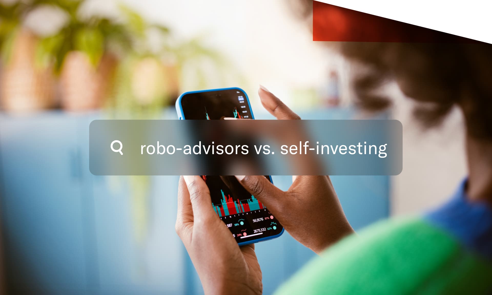 robo-advisor vs self investing stock image