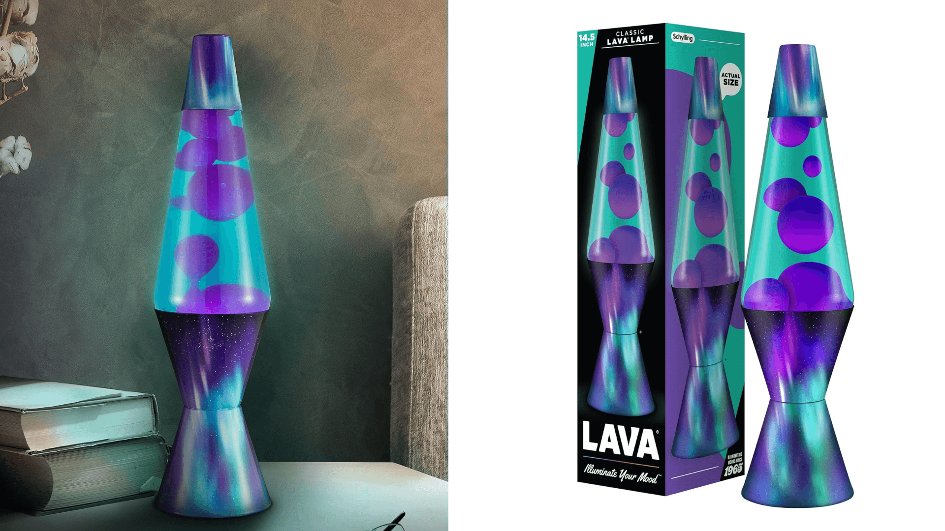 The Original Lava® Lamp - 14.5" Aurora Borealis – Classic Liquid Motion Lamp - Purple Wax and Blue Liquid - Item #2047 (Amazon Exclusive)