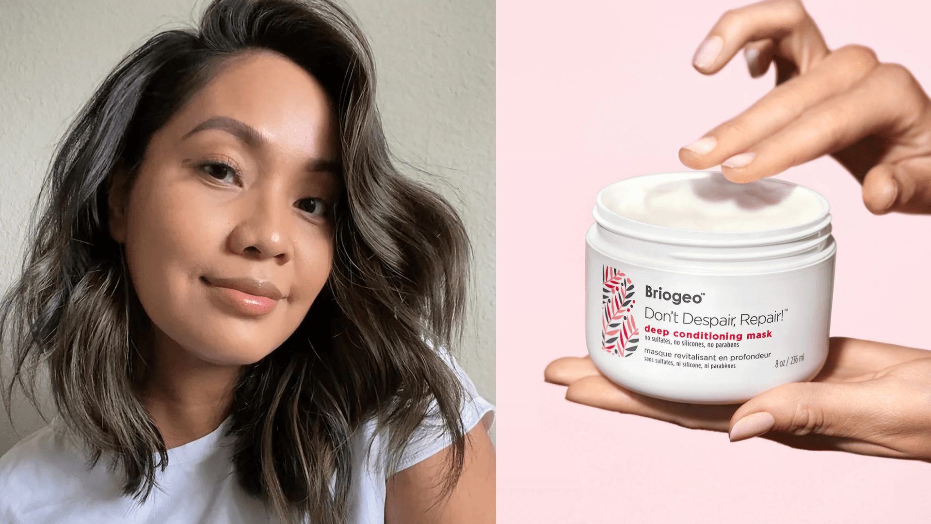 Briogeo Don't Despair, Repair! Deep Conditioning Mask, Deep Conditioner for Dry Damaged or Color Treated Hair, Prevent Future Breakage, Protein Mask for Stronger Hair, Vegan, Cruelty-Free, 2 fl oz