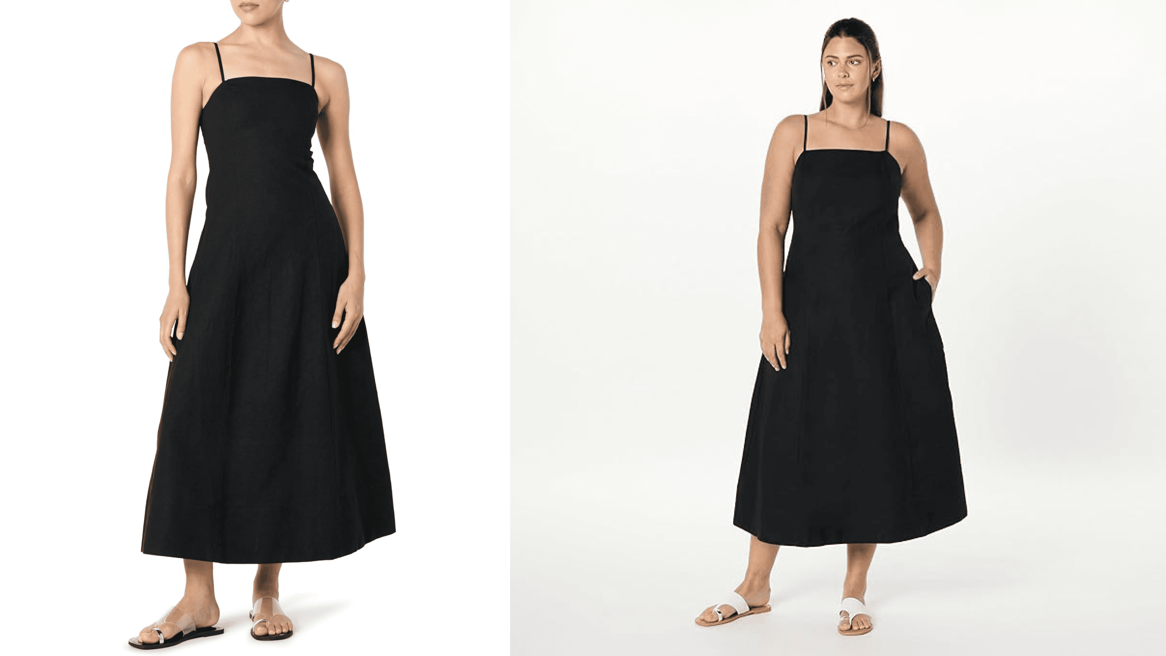 The Drop Women's Daphne Square Neck Linen Maxi Dress