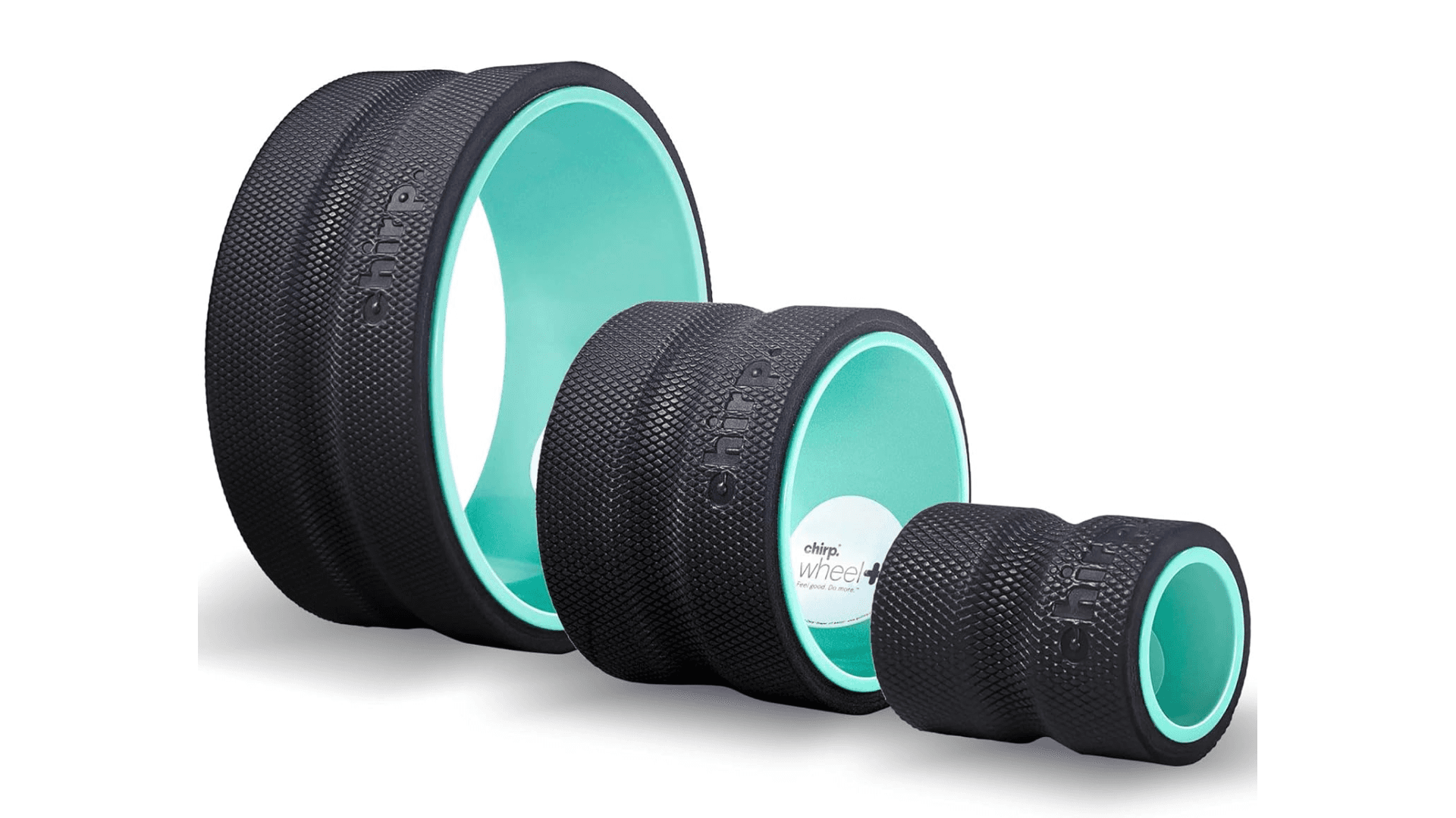 Chirp Wheel Foam Roller - Targeted Back & Neck Pain Relief, Muscle Massage, Trigger Point Therapy, High-Density Foam Tool for Physical Therapy, Stretching & Exercise, 500lbs Capacity, 3-Pack Mint