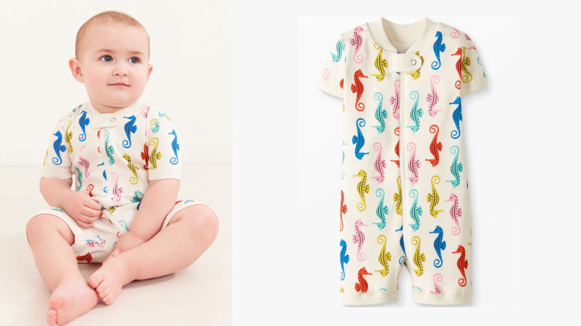 seahorse baby onesie jumper