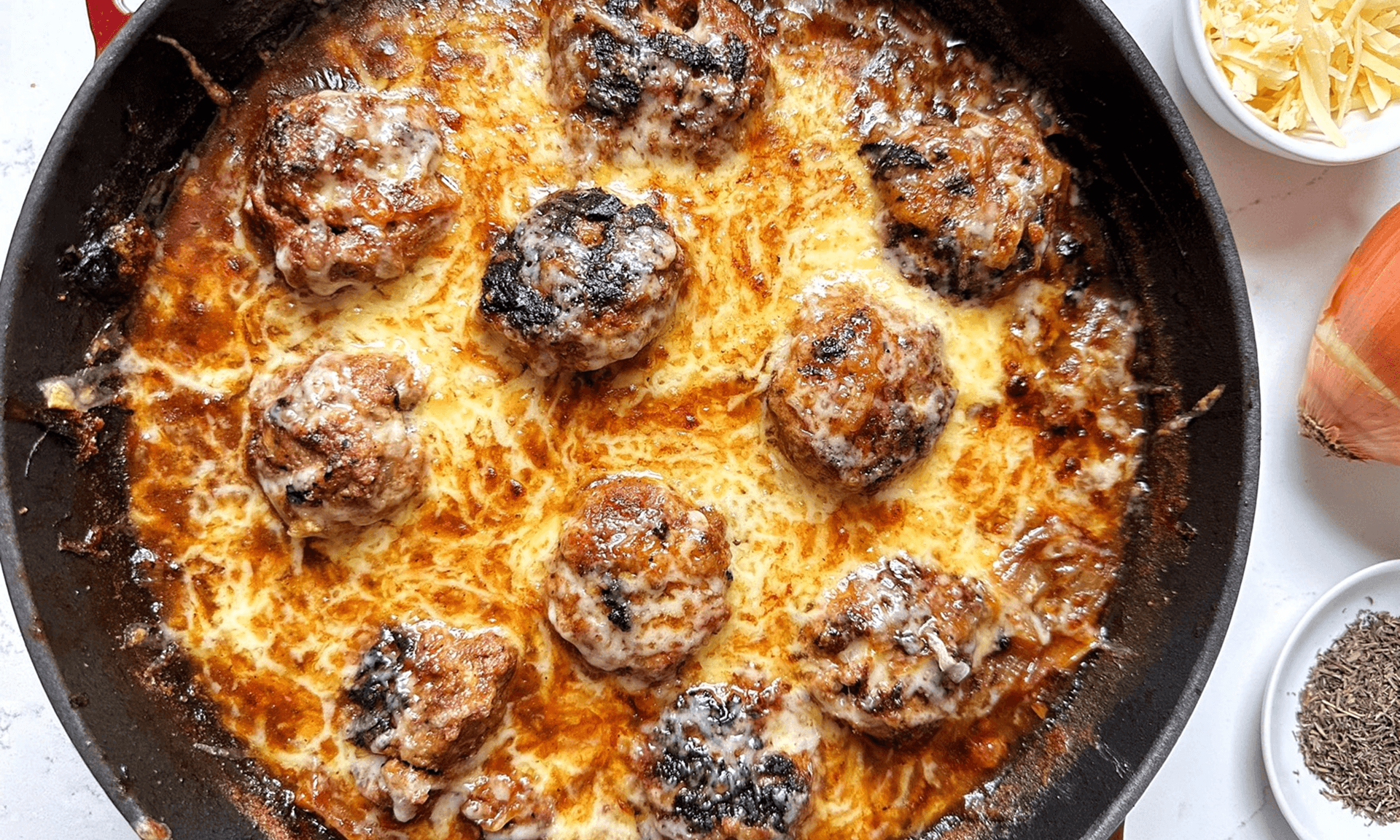 Rachel Mansfield’s French Onion Soup Meatballs