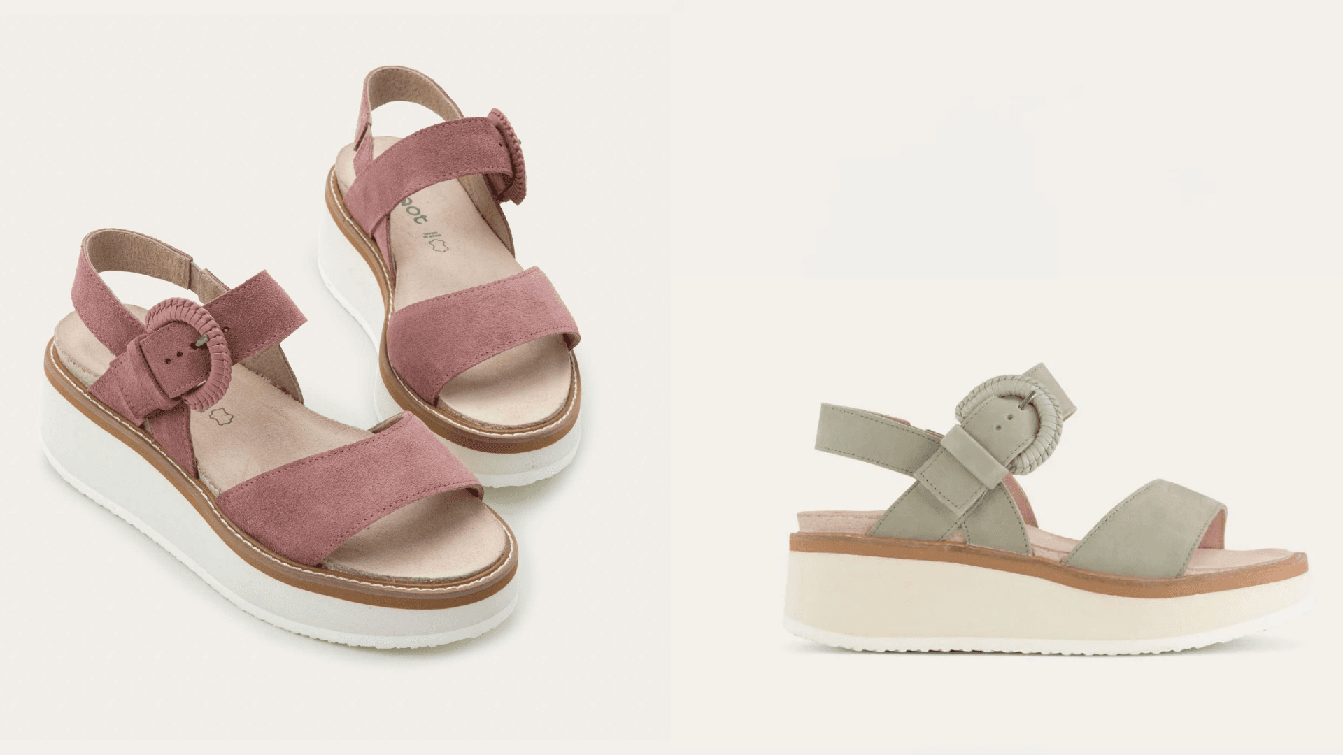 Naot crepe sandals in rose and sage