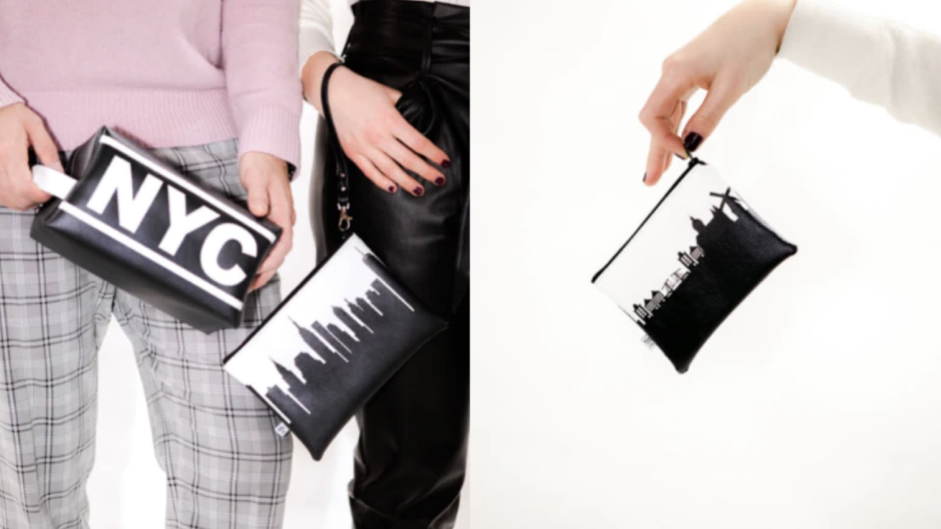 toiletry bag with skyline